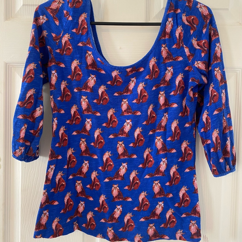 Anthropologie fox top NWOT